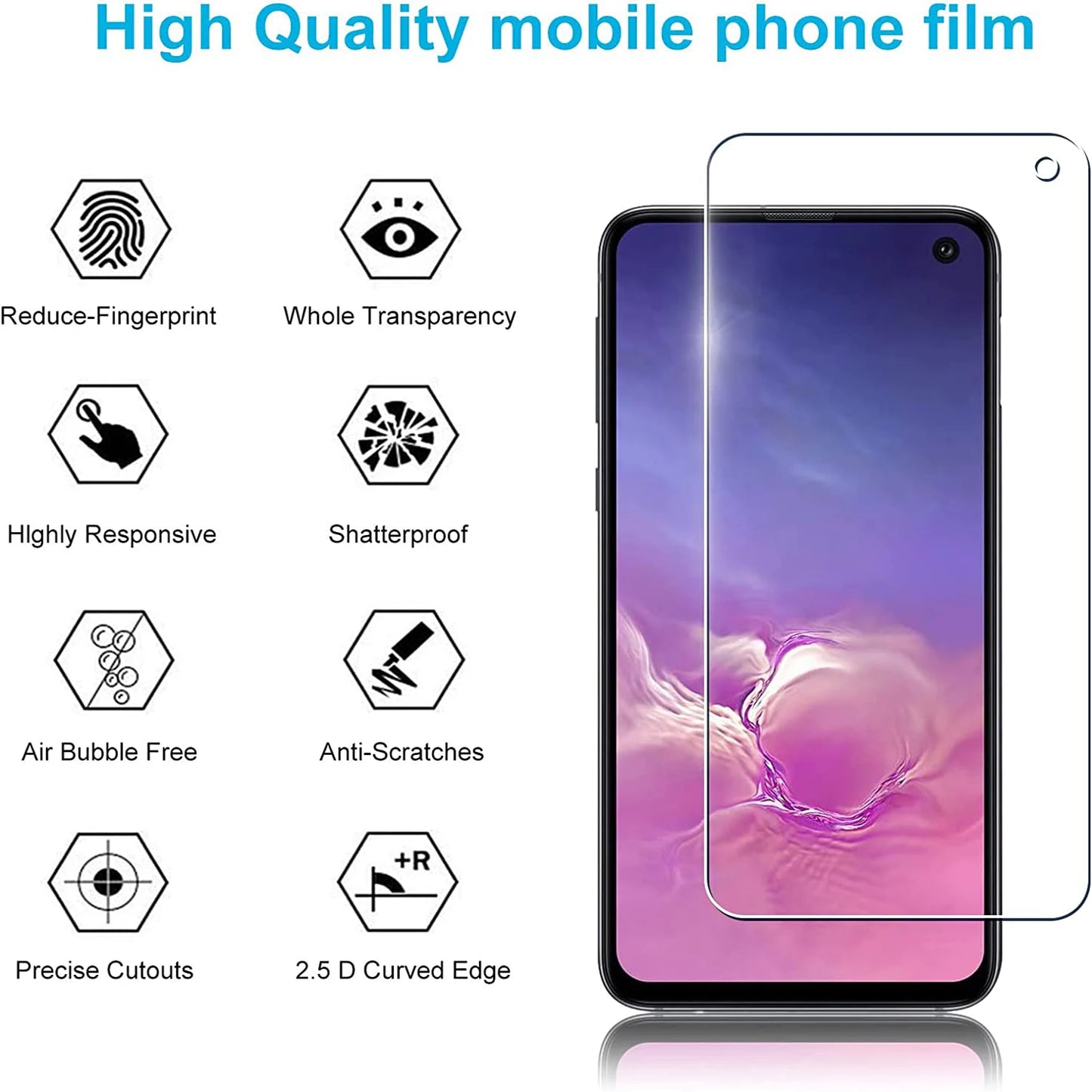 2/4Pcs Screen Protector Glass For Samsung Galaxy S10e G970 Tempered