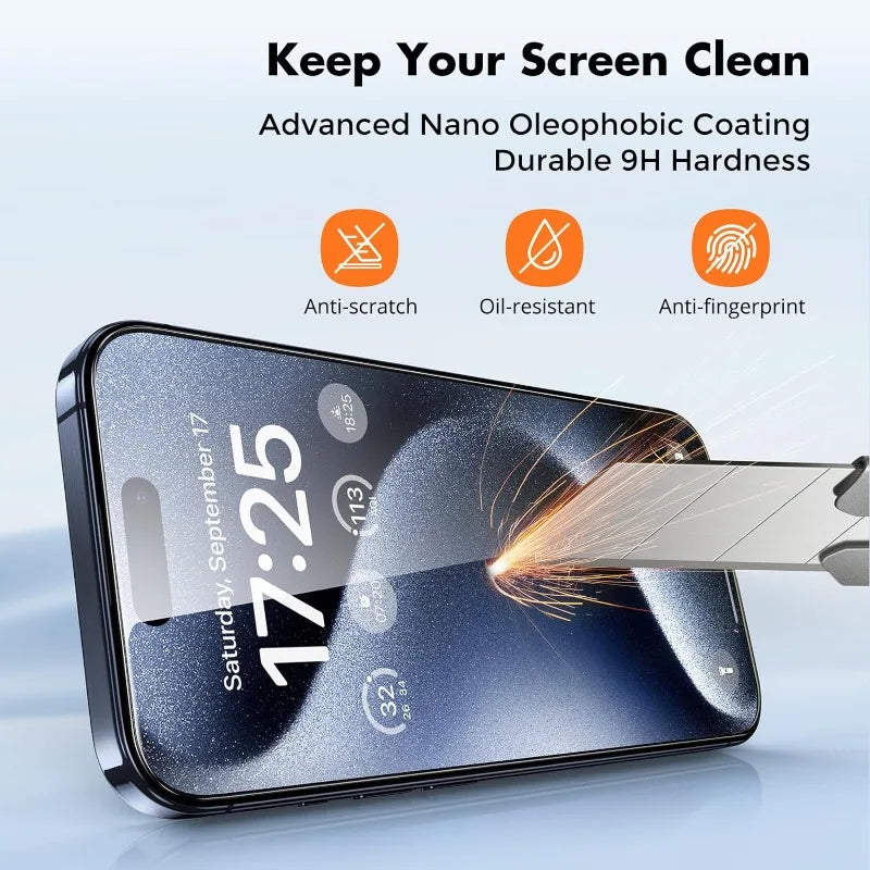 5pcs Tempered Glass For iPhone 15 Pro Max Screen Protector For iphone
